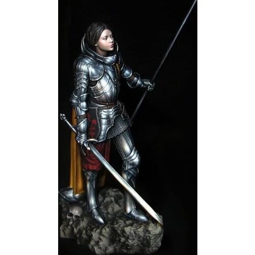 1/24 75mm Resin Model figure GK Joan of Arc Female warrior in armor Fantasy theme Unassembled and unpainted kit