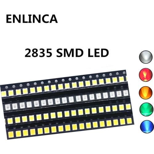 100pcs 2835 SMD LED Emitting Diode Lamp Chip Light Beads Warm Cool White Red Green Blue Yellow Color Micro DIY PCB Circuit