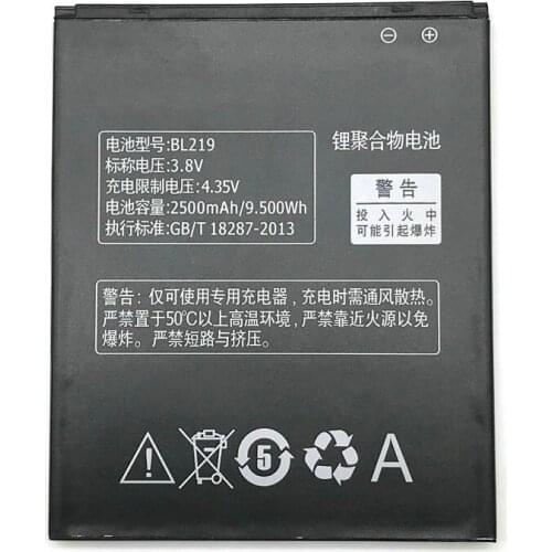 2500mAh BL219 Cell Phone Battery for Lenovo A768T A850+ A880 A889 A890E A916 S810T S856 Phone