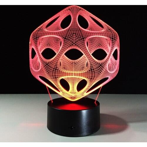 Abstract Touch Switch 3D lamp Novelty Unique Art 3D Led Lamp Home Decor Light Fixtures Light Up 7 Colors Gift Light For Friends