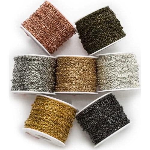 1 Piece Cross Stamper Chain Necklaces Connector Findings Jewelry Making DIY Accessories 5 Meter Width 0.7mm