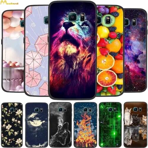 For Galaxy S6 edge Case Lion Silicone Phone Cases For Samsung Galaxy S7 edge / S6edge Plus Cover Black TPU Bumper S7edge Funda