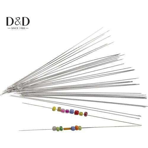 D&D Practical 10pcs Stainless Steel Long Bead Needles Hand Tool DIY Crafts Cross Stitch Embroidery Accessories