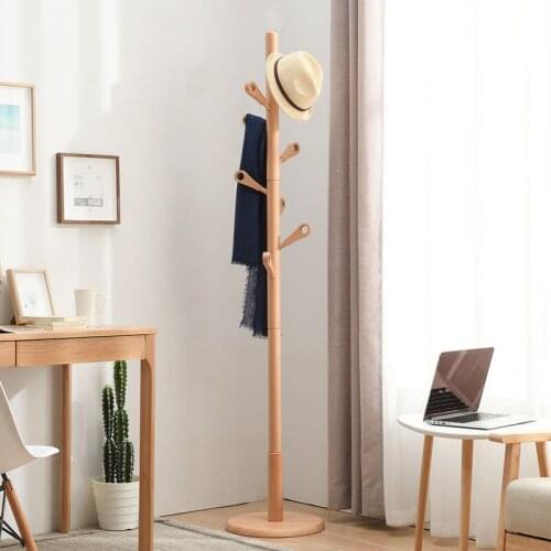 Wood coat rack Household coat hangers Tidy up the storage rack Creative floor living room bedroom multifunctional hanger