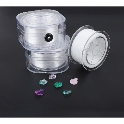 Hot Sale 30/80/100/200Meter/Roll Crystal Beading Stretch Elastic Thread Cord with Box Clear Round For DIY Beading Jewelry Making