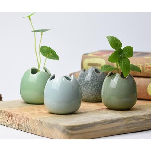 Ceramic Vase Tea Ceremony Decoration Handicraft Ornaments Home Decoration Water Culture Green Plant Container Desktop Decoration