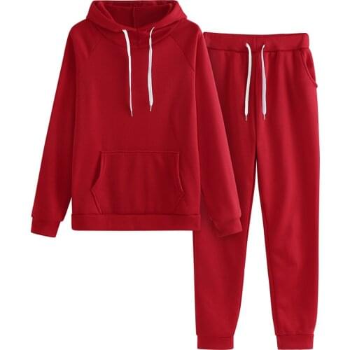 Tracksuits Women Two Pieces Set Hooded Oversized Sweatshirt Pants Solid Color Hoodie Suits Autumn Winter Casual Outfits L3