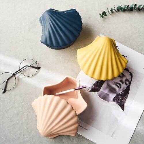 Creative Ceramic Ashtray Color Shell Model Ashtrays Decorative Nordic Home Decoration Desktop Decoration Office Accessories Gift
