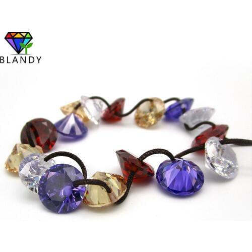 200pcs/lot 5.0~10mm 5A Loose Cubic Zirconia Bead Stones Round Cut Loose CZ Stone Synthetic Gems with Single Hole for DIY Jewelry