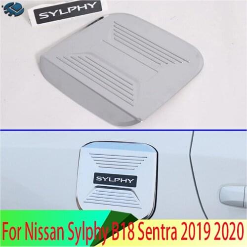 For Nissan Sylphy B18 Sentra 2019 2020 Car Accessories ABS Chrome fuel tank cap cover car-styling trim oil fuel cap protective