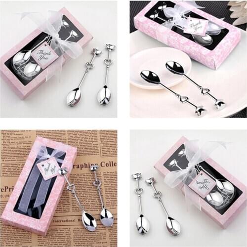 Creative Love Tea Coffee Drinking Stainless Steel Spoon Teaspoon Bridal Shower Wedding Party Favor Lover Valentines Gift