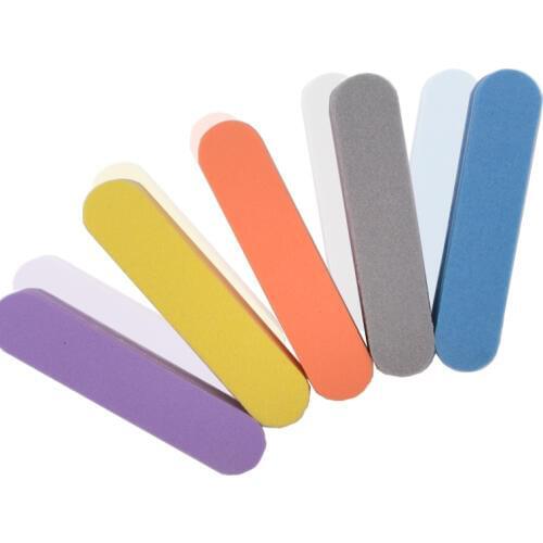 50 Pcs Mini 9*2cm Nail File Buffer Colorful Sanding Sponge Grinding Polishing Nail Art Manicure Pedicure Salon DIY Tool