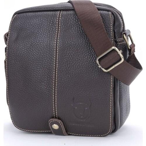 Mens leather shoulder messenger casual street trend Korean youth hijab leather sports small bag