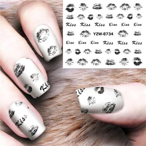 Lips Mouth Kiss Nail stickers art decorations slider adhesive Water Transfer decals manicure lacquer accessoires polish foil