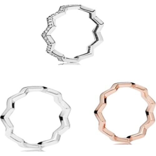 Timeless Zigzag Ring Gold Clear CZ Woman Rings For Jewelry Making 925 Original Silver Jewelry Make Up Woman Gift Ring