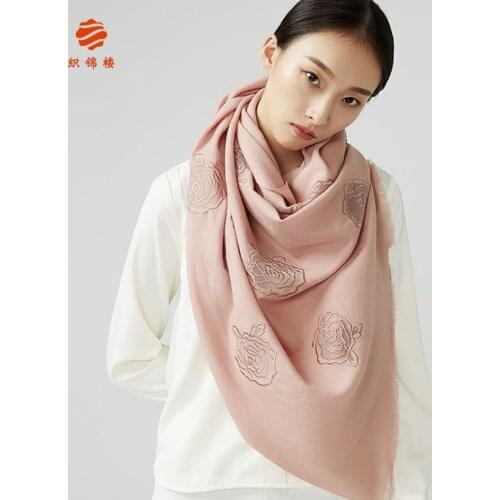 Brocade house wool scarf womens winter versatile rectangular shawl autumn and winter mothers thin gift box