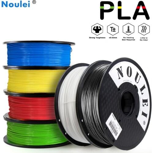 Noulei 3D Printer Filament PLA 1.75mm 1KG Colorful High quality Plastic Printing Material 6 Colors White Black 3d PLA filament