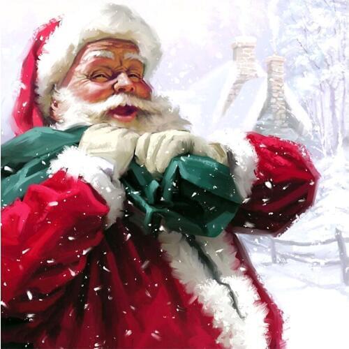 Full Square Diamond Embroidery Portrait Needlework Embroidery Diamond Painting Santa Claus Rhinestone Home Decor For Christmas