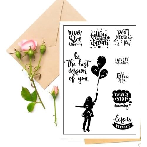 Best Wishes / Balloon / Girl Clear Stamps For DIY Scrapbooking Card Making Silicone Stamps Fun Decoration Supplies