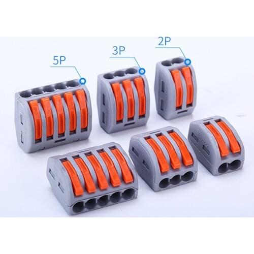 30/60pcs Electrical Connectors Wire Block Clamp Terminal Cable Reusable Terminals for Wires Housing for Electronics Butt Plug