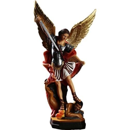 Angel and Demon Battle Statue Home Garden Resin Figurine Ornament Catholic Gifts