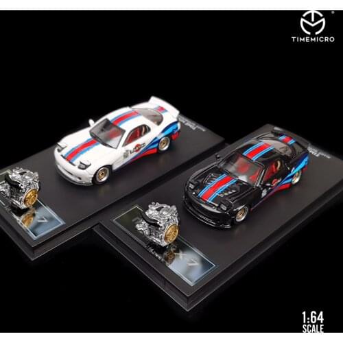 TimeMicro 1:64 Mazda RX-7 Amemiya Widebody Martini Ordinary /Luxury Diecast Model Car