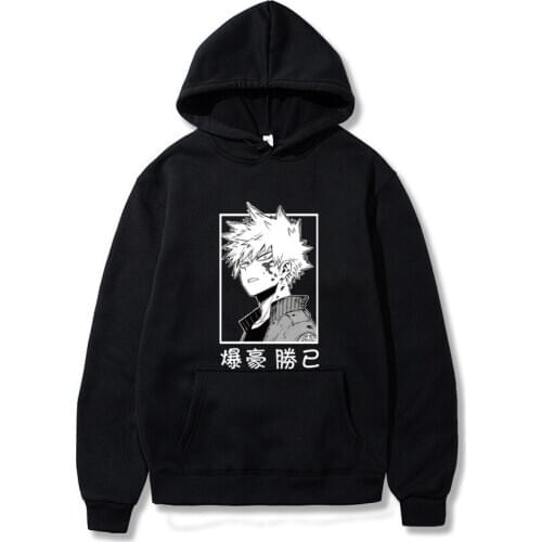 Harajuku My Hero Academia Unisex Hoodies Japanese Anime Katsuki Printed Men Women Streetwear Casual Sweatshirts Oversize Hoody