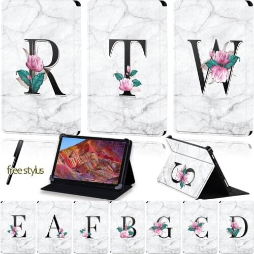 Universal Tablet Case for 8"/8.4"/10"/10.8" Huawei MediaPad M1/M2/M3/M5/M6 Anti-Dust Letter Pattern Stand Folding Cover Case