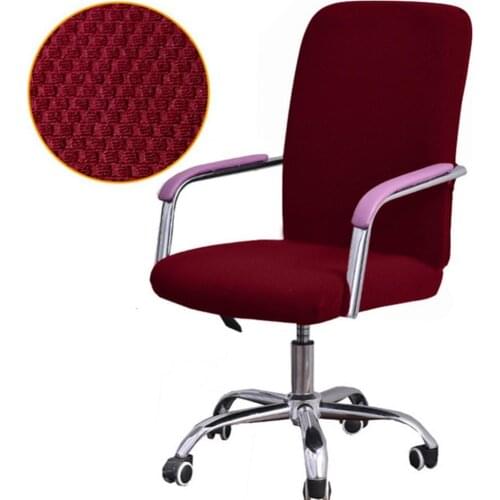 Waterproof Swivel Solid Color Chair Cover Stretchy Office Armchair Seat Backrest Protector Home Textile Fashion Chair Cover