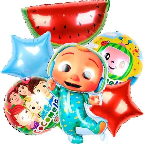 Cocomelon Aluminum Film Balloon 18 Inch Double-sided Cocomelon Baby Shower Childrens Party Decoration Balloon Favor