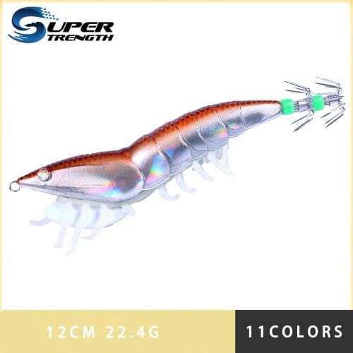Hard bait luminous squid fishing tackle 12cm 22.4g luminous simulation squid and shrimp fake bait