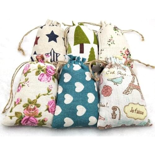 10pcs Burlap Gift Bags with Drawstring Recyclable Linen Sacks Bag for Wedding Favors Party DIY Craft Jewelry Bags