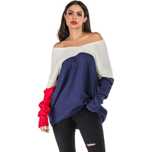 2020 Cross-border One-shoulder Slim Long-sleeved Sweater Pullover Solid Color All-match Female Bottoming Shirt