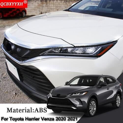 3pcs ABS Car Hood Engine Cover Trim External Sequins Stickers Automobiles Accessories For Toyota Harrier Venza XU80 2020 2021