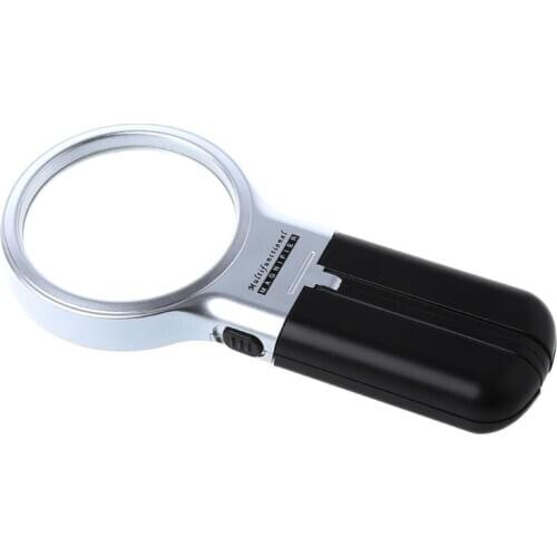 3X Desktop Handheld Reading Magnifier Magnifying Glass lens With LED Lights New