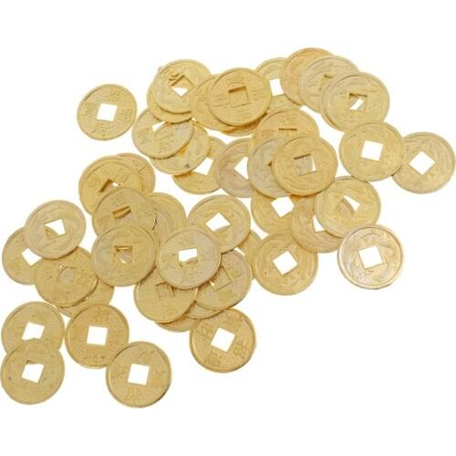 50 Pieces Feng Shui Coins Chinese Ancient Fortune Coins 0.9'' Diameter I Ching Money Charm