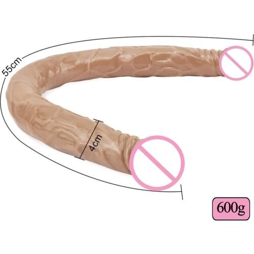 55cm Long Soft Dildo Double Realistic Dildos Cock Lesbian Vaginal Anal Plug Flexible Fake Penis For Women Dildos Sex Toys Shop