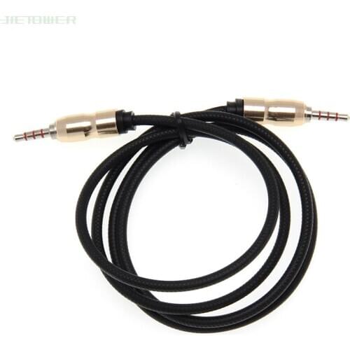 Jack Audio Cables Jack 3.5 mm Male to Male Cloth Audio Aux Cable For Car Headphone Speaker 4 pole Wire Line Aux Cord 500pcs/lot