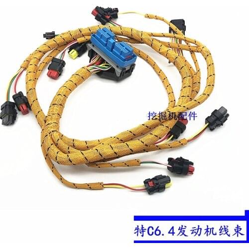 Free Shipping Excavator 320D 323D engine harness C6.4 engine line speed line plug accessories