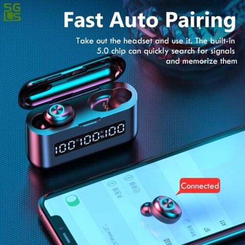 Wireless Headphones TWS Bluetooth Earphones 2000mAh Charging Box Sports Waterproof Headsets HiFi Stereo Earbuds with Microphones
