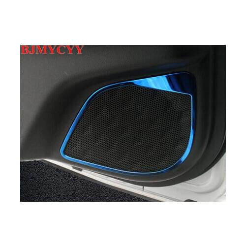 BJMYCYY Stainless Steel Matte Interior Car Door Speaker Audio Cover Trim 4pcs Car Styling For Toyota C-HR CHR 2016 2017 2018