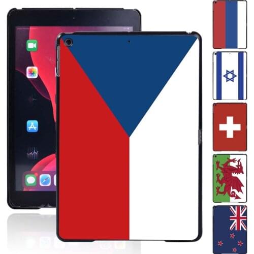 Tablet Hard Shell Case Fit Apple IPad 8 2020 8th Generation 10.2 Inch National Flag Pattern Anti-fall Plastic Case + Stylus