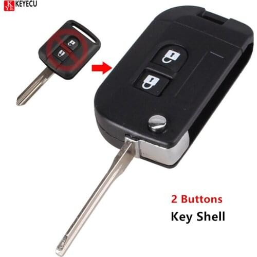 Keyecu 2 Buttons Flip Folding Remote Key Shell Car Case Fob Cover for Nissan Qashqai primera Micra Navara Almera Note Sunny