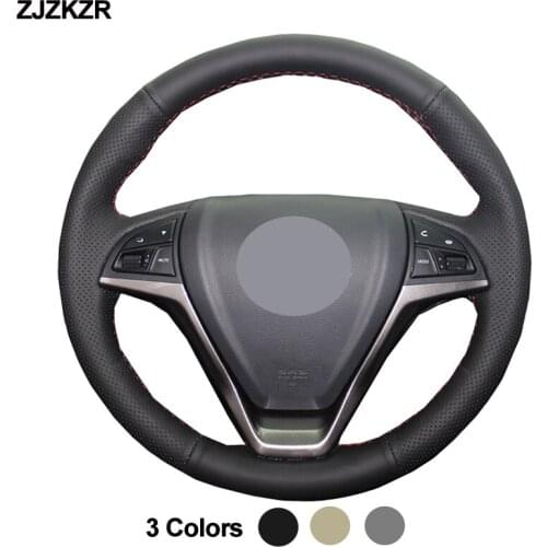 Car Steering-Wheel Cover Wrap Black Beige Gray Hand Sewing For Changan CS75 2013 2014 2015 2016 2017 Braid on the Steering wheel