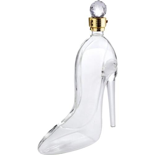 375ml High Heels Shape Whisky Decanter Luxurious Crystal Merlot Moscato Cognac Rum Wine Bottle Liquor Dispenser