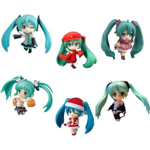 Original Hatsune Miku Selection 6 Pack Q Posket Vocaloid Action Figure Cute Collection Decoration Toy PVC Doll Kids Gift