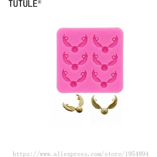 Angel wings keychain silicone mold-Fondant Polymer chocolate cake Clay Silicone keychain Necklace mould,Epoxy Resin Craft Mould