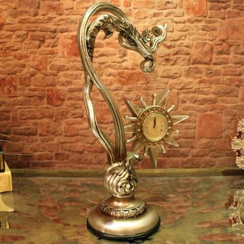 [HHT] European-style Creative Clocks and Watches Home Decoration Office Study Soft Resin Crafts Ornaments Furnishings