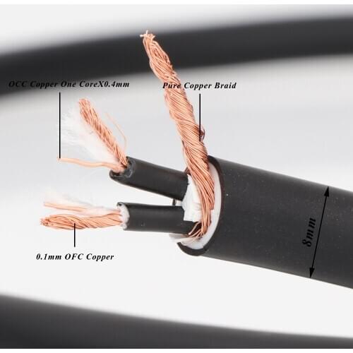Hifi Audio OFC OCC Mixed Copper RCA XLR Audio 8mm Hi-end Interconnect Bulk Cable DIY RCA Balance Wire