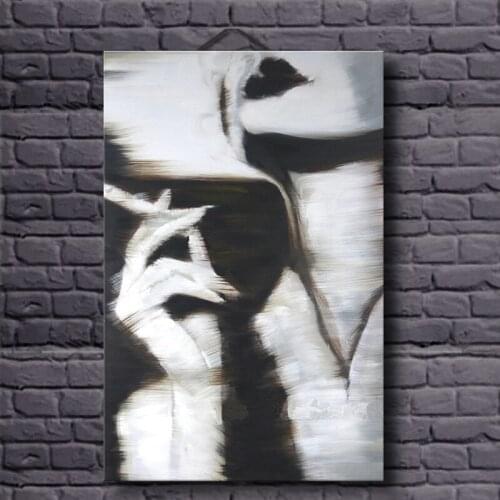 100% Handpainted Abstract Woman Smoking Wall Art Pictures New Design Oil Paintings on Canvas for Living Home Decoration No Frame